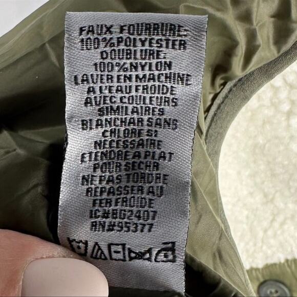 sanctuary White Sherpa Jacket with Green  size medium - Picture 3 of 7